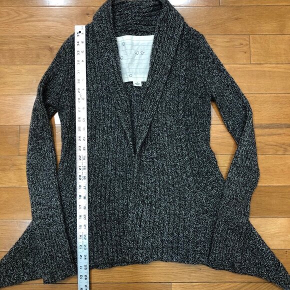 Anthropologie Canary Soft Wool Blend Cable Knit Gray Cardigan Size S/P - Picture 6 of 12
